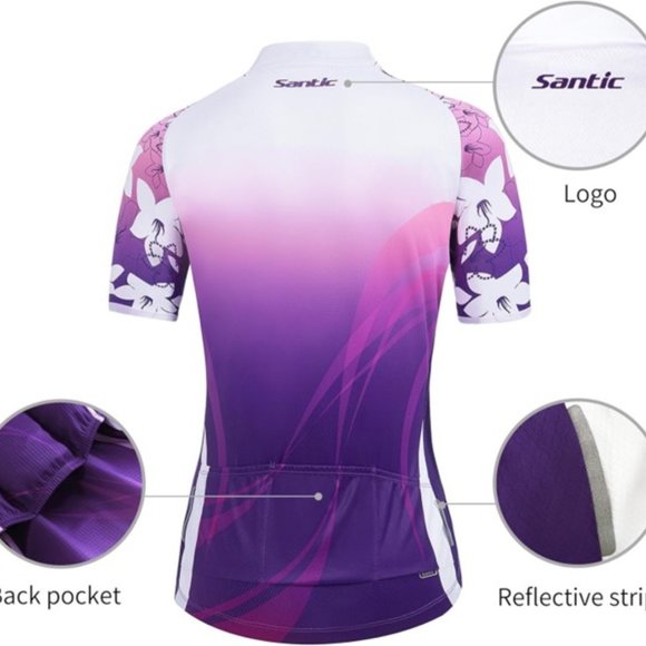 Santic Cycling Jersey Short Sleeve Ladies Bike Jerseys Biking Shirts - Picture 3 of 12